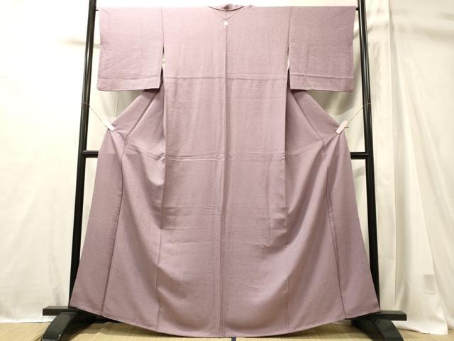 平和屋着物■上質な色無地　麻紫色　正絹　逸品　CABM1036oy