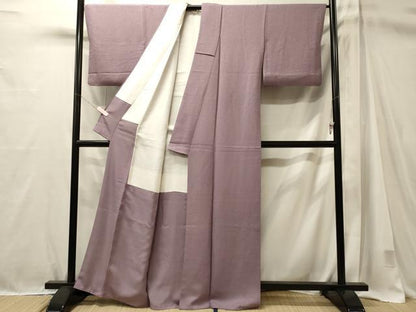 平和屋着物■上質な色無地　麻紫色　正絹　逸品　CABM1036oy