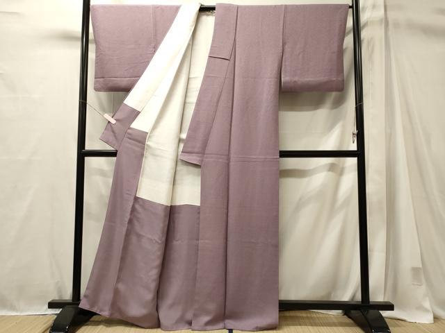 平和屋着物■上質な色無地　麻紫色　正絹　逸品　CABM1036oy