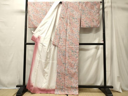 平和屋着物■小紋　道長風景吉祥花文　洗える着物　CABM1053oy