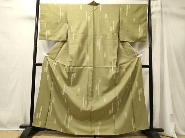 平和屋着物■上質な小紋　短冊枝葉文　正絹　逸品　CABM1060oy