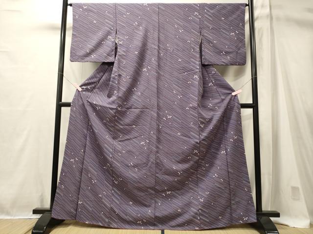 平和屋着物■小紋　斜線舞花びら文　洗える着物　CABM1068oy