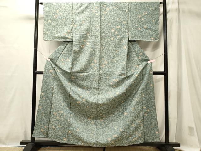 平和屋着物■上質な小紋　更紗花文　洗える着物　未使用　CABM1070oy