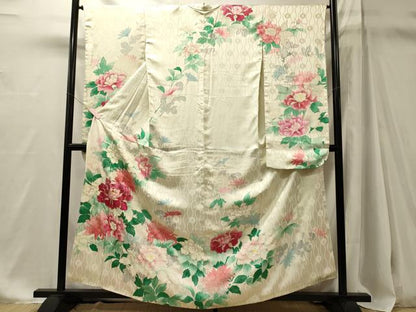 平和屋着物■豪華振袖　駒刺繍　草花文　暈し染め　金彩　正絹　逸品　CABM1072oy