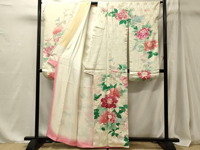 平和屋着物■豪華振袖　駒刺繍　草花文　暈し染め　金彩　正絹　逸品　CABM1072oy