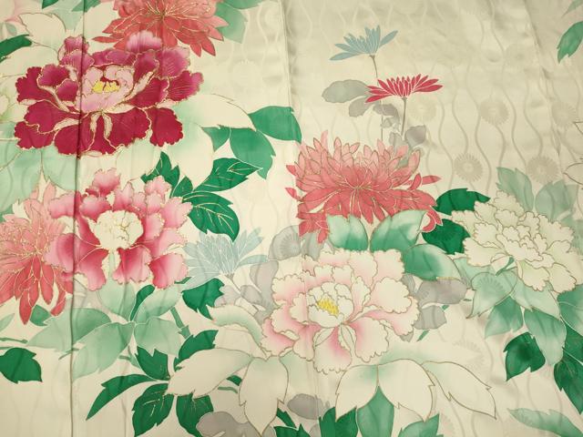 平和屋着物■豪華振袖　駒刺繍　草花文　暈し染め　金彩　正絹　逸品　CABM1072oy