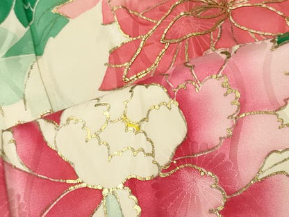 平和屋着物■豪華振袖　駒刺繍　草花文　暈し染め　金彩　正絹　逸品　CABM1072oy