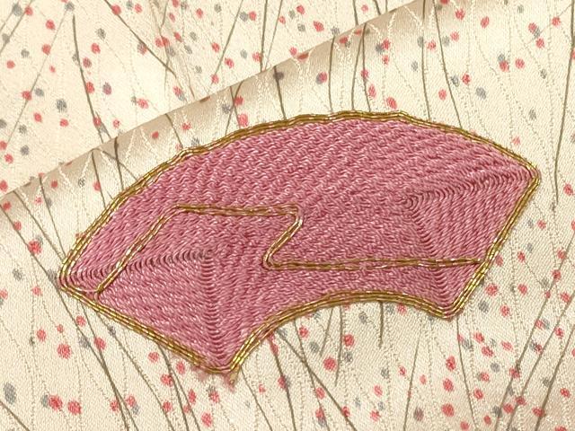 平和屋着物■上質な小紋　駒刺繍　地紙文　正絹　逸品　CABM1083oy