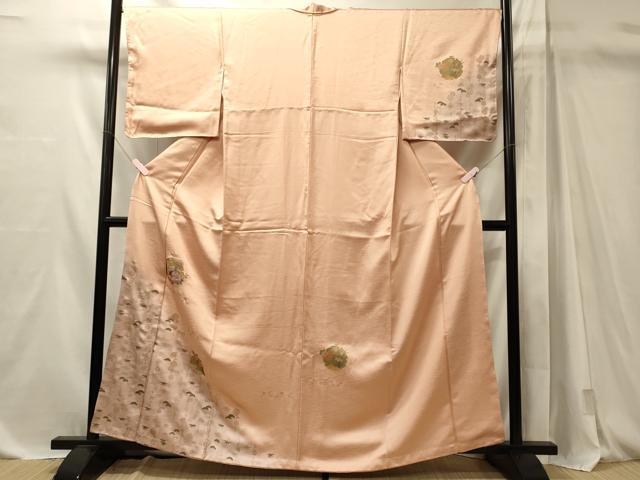 平和屋着物■訪問着　刺繍　雪輪花松文　暈し染め　金彩　正絹　逸品　未使用　CABM1095oy