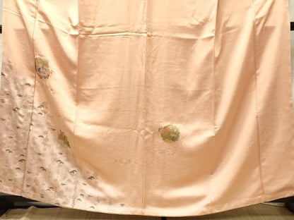 平和屋着物■訪問着　刺繍　雪輪花松文　暈し染め　金彩　正絹　逸品　未使用　CABM1095oy
