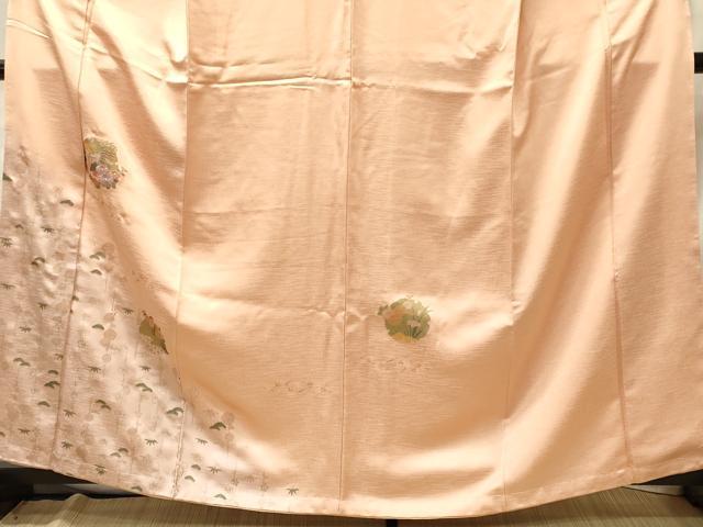 平和屋着物■訪問着　刺繍　雪輪花松文　暈し染め　金彩　正絹　逸品　未使用　CABM1095oy