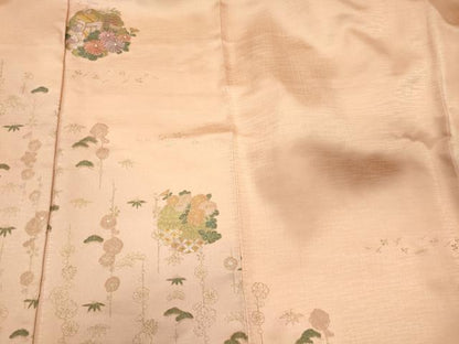 平和屋着物■訪問着　刺繍　雪輪花松文　暈し染め　金彩　正絹　逸品　未使用　CABM1095oy