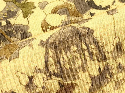 平和屋着物■上質な小紋　人物風景文　暈し染め　金彩　鬼しぼ縮緬　正絹　逸品　未使用　CABM1096oy