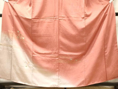 平和屋着物■訪問着　刺繍　舞葉松葉文　暈し染め　金彩　正絹　逸品　CABM1099oy