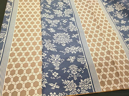 平和屋着物■上質な小紋　亀甲花鳥間道　正絹　逸品　未使用　CABM1101oy
