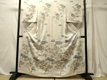 平和屋着物■訪問着　南天文　正絹　逸品　CABM1105oy