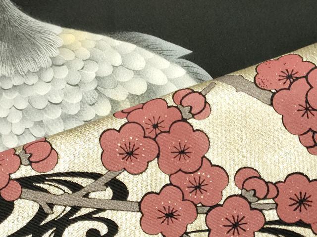 平和屋着物■豪華黒留袖　作家物　流水群鶴枝梅文　金銀彩　正絹　逸品　CABM1109oy