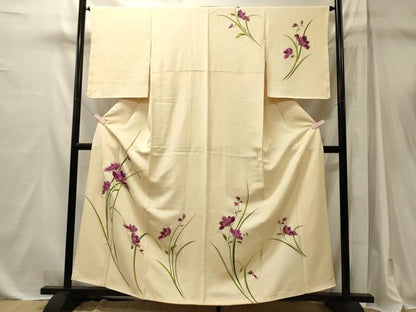 平和屋着物■訪問着　刺繍　草花文　金彩　正絹　逸品　CABM1112oy