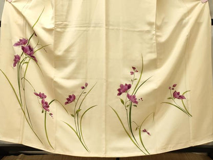 平和屋着物■訪問着　刺繍　草花文　金彩　正絹　逸品　CABM1112oy