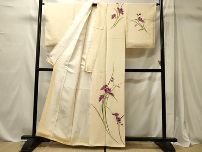 平和屋着物■訪問着　刺繍　草花文　金彩　正絹　逸品　CABM1112oy