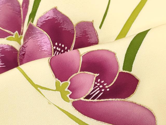 平和屋着物■訪問着　刺繍　草花文　金彩　正絹　逸品　CABM1112oy