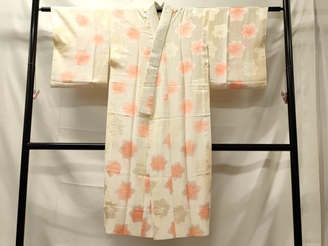 平和屋着物■長襦袢　無双仕立て　舞葉文　暈し染め　正絹　逸品　CABM1122oy
