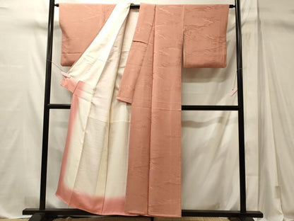 平和屋着物■上質な色無地　雪芝地紋　宍色　正絹　逸品　CABM1124oy
