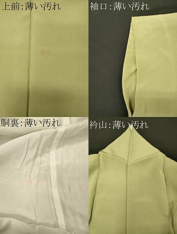平和屋着物■上質な色無地　若菜色　正絹　逸品　CABM1126oy