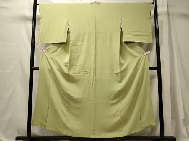 平和屋着物■上質な色無地　若菜色　正絹　逸品　CABM1126oy