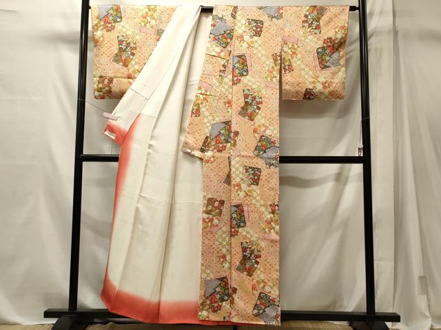 平和屋着物■上質な小紋　吉祥色紙重ね花文　やまと誂製　正絹　逸品　CABM1128oy