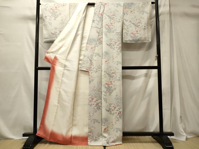 平和屋着物■上質な小紋　草花文　暈し染め　正絹　逸品　未使用　CABM1129oy