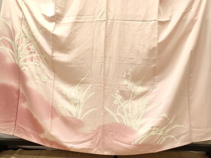 平和屋着物■訪問着　刺繍　草花文　暈し染め　金彩　正絹　逸品　未使用　CABM1134oy