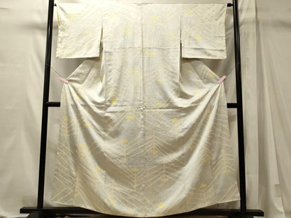 平和屋着物■上質な小紋　絞り　松葉文　正絹　逸品　CABM1138oy