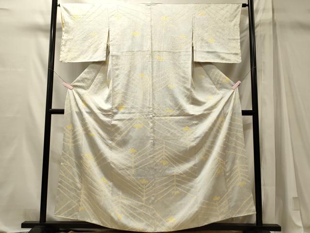 平和屋着物■上質な小紋　絞り　松葉文　正絹　逸品　CABM1138oy