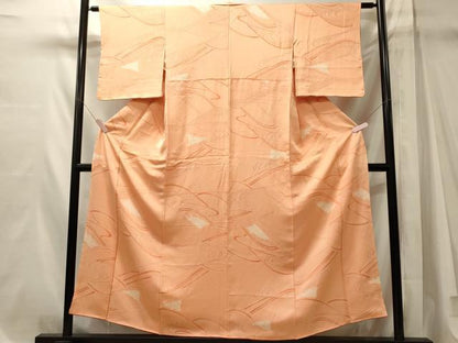 平和屋着物■上質な小紋　絞り　地紋起こし　流線文　正絹　逸品　未使用　CABM1139oy