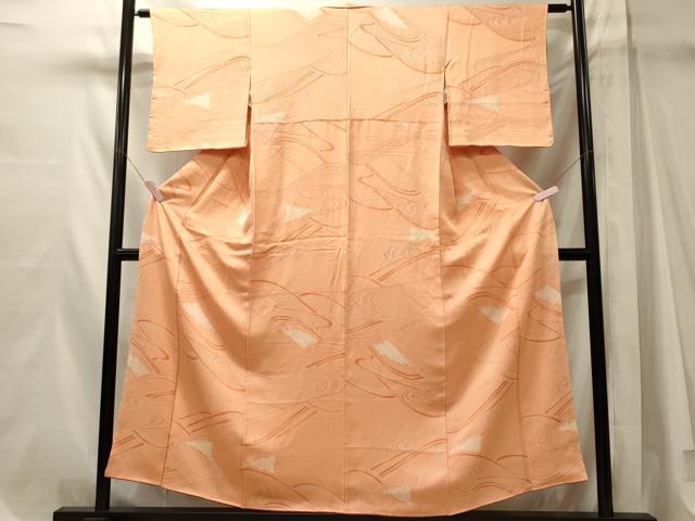 平和屋着物■上質な小紋　絞り　地紋起こし　流線文　正絹　逸品　未使用　CABM1139oy