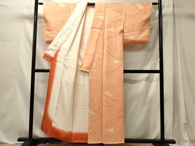 平和屋着物■上質な小紋　絞り　地紋起こし　流線文　正絹　逸品　未使用　CABM1139oy