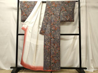 平和屋着物■上質な小紋　辻が花　鬼しぼ縮緬　正絹　逸品　CABM1140oy