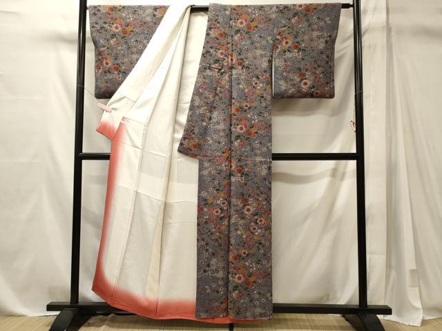 平和屋着物■上質な小紋　辻が花　鬼しぼ縮緬　正絹　逸品　CABM1140oy
