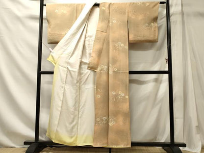 平和屋着物■上質な小紋　地紋起こし　草花文　暈し染め　正絹　逸品　CABM1147oy