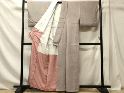 平和屋着物■上質な小紋　切嵌花松文　正絹　逸品　CABM1180oy