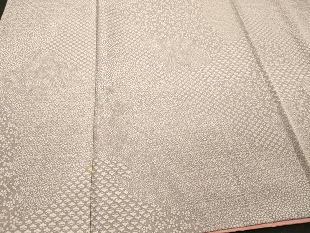 平和屋着物■上質な小紋　切嵌花松文　正絹　逸品　CABM1180oy