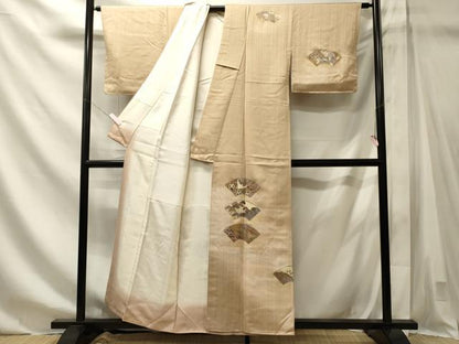 平和屋着物■訪問着　地紙吉祥松文　暈し染め　金銀彩　正絹　逸品　未使用　CABM1194oy