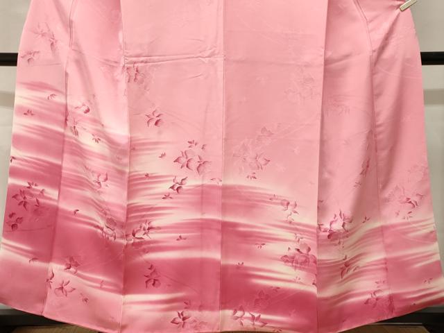 平和屋着物■訪問着　地紋起こし　霞枝花文　暈し染め　正絹　逸品　CABM1205ev