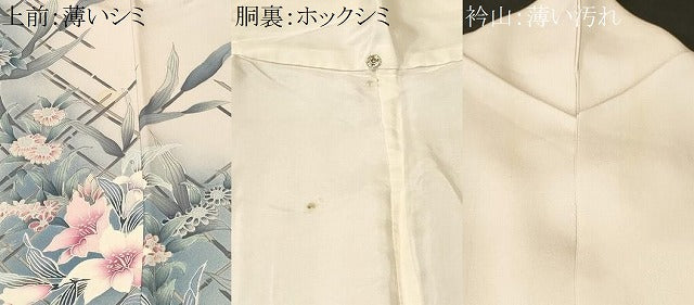 平和屋着物■訪問着　笹竹草花文　暈し染め　正絹　逸品　CABM1206ev