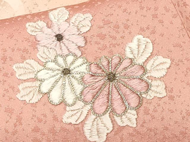 平和屋着物■訪問着　作家物　総刺繍　駒刺繍　文箱　結び紐花文　暈し染め　正絹　逸品　CABM1226ev
