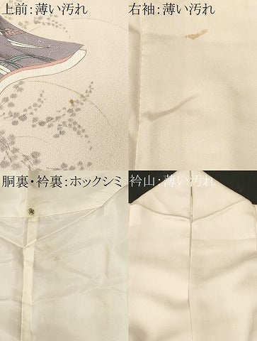 平和屋着物■訪問着　人ぶる草花文　正絹　逸品　CABM1227ev