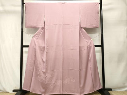 平和屋着物■訪問着　色無地　風景地紋　紅藤色　正絹　逸品　CABM1231ev