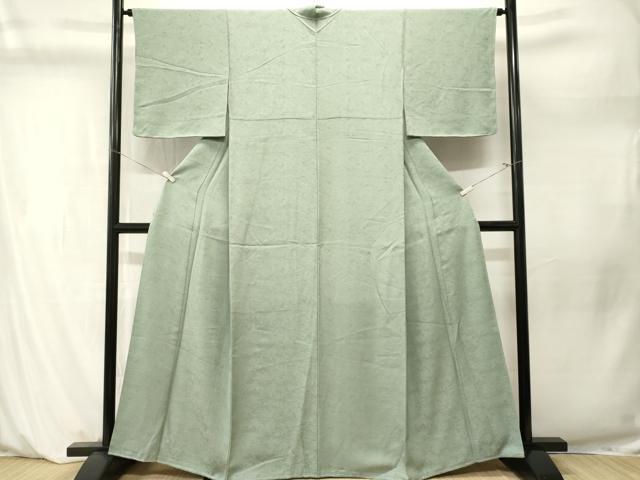 平和屋着物■上質な色無地　流水御所車花地紋　薄青色　正絹　逸品　CABM1235ev