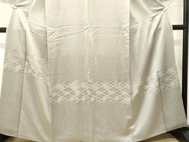 平和屋着物■訪問着　絞り　菱花文　銀糸　正絹　逸品　CABM1239ev